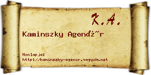 Kaminszky Agenór névjegykártya
